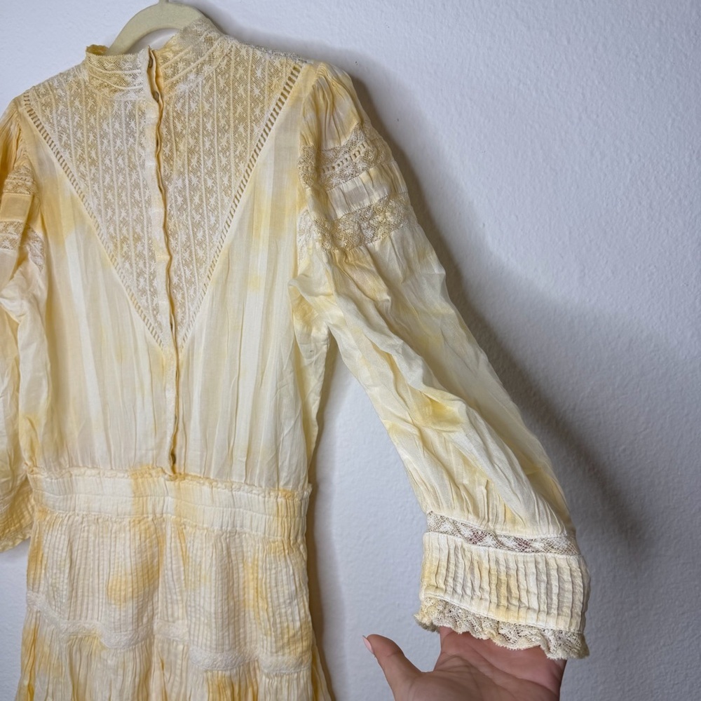 LoveShackFancy Viola in Lemon Drop Hand Dye Dress - Picture 9 of 11
